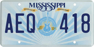 MS license plate AEQ418