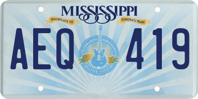 MS license plate AEQ419