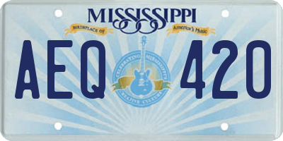 MS license plate AEQ420
