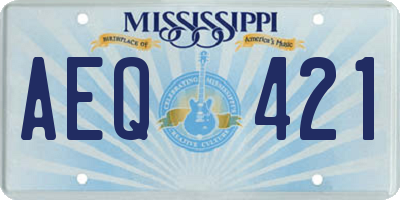 MS license plate AEQ421