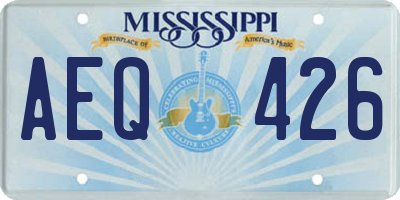 MS license plate AEQ426