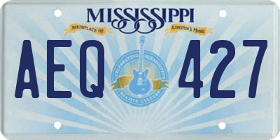 MS license plate AEQ427