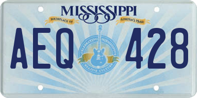 MS license plate AEQ428
