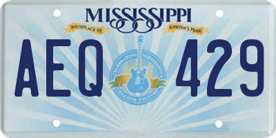 MS license plate AEQ429