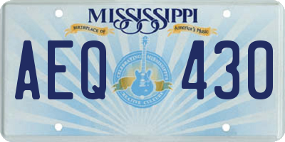 MS license plate AEQ430