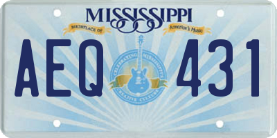 MS license plate AEQ431