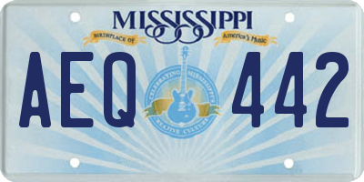 MS license plate AEQ442