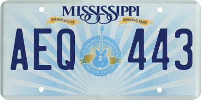 MS license plate AEQ443