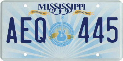 MS license plate AEQ445
