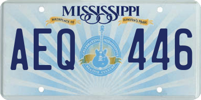 MS license plate AEQ446