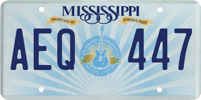 MS license plate AEQ447