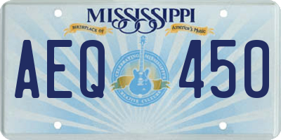 MS license plate AEQ450