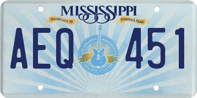 MS license plate AEQ451