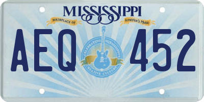 MS license plate AEQ452