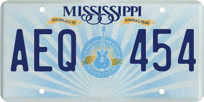 MS license plate AEQ454