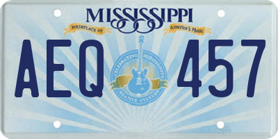 MS license plate AEQ457