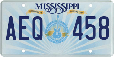 MS license plate AEQ458