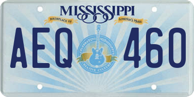 MS license plate AEQ460