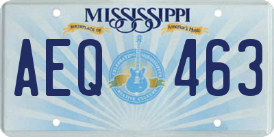 MS license plate AEQ463