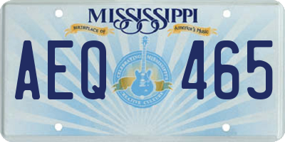 MS license plate AEQ465