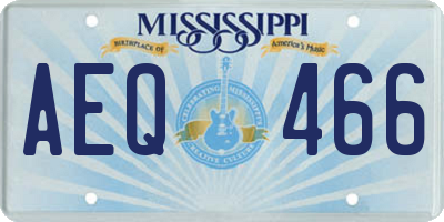 MS license plate AEQ466
