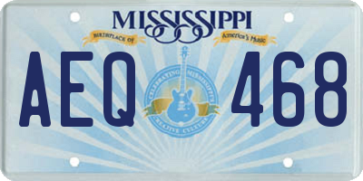 MS license plate AEQ468