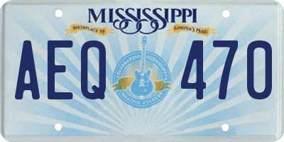 MS license plate AEQ470
