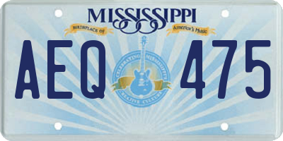 MS license plate AEQ475