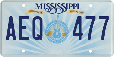 MS license plate AEQ477