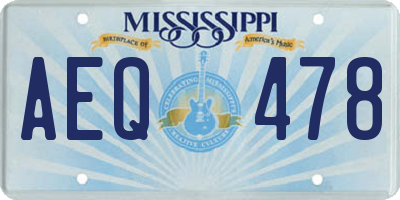 MS license plate AEQ478