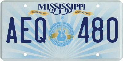 MS license plate AEQ480