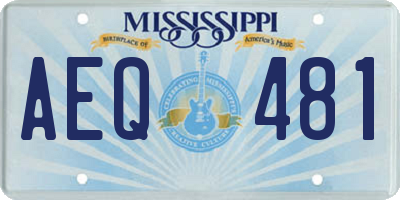 MS license plate AEQ481
