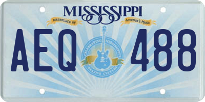 MS license plate AEQ488