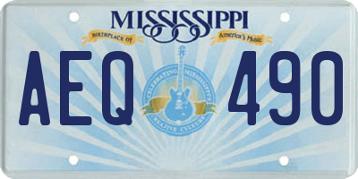 MS license plate AEQ490