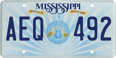 MS license plate AEQ492
