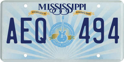 MS license plate AEQ494