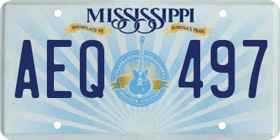 MS license plate AEQ497