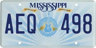 MS license plate AEQ498
