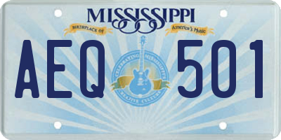 MS license plate AEQ501