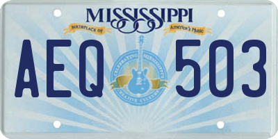 MS license plate AEQ503