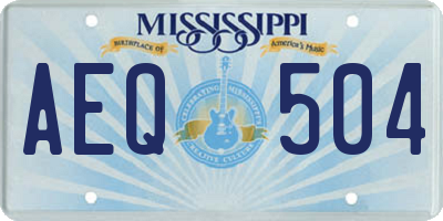MS license plate AEQ504