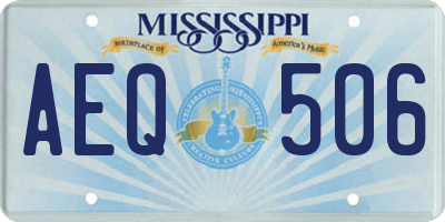 MS license plate AEQ506