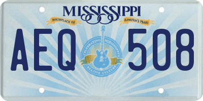 MS license plate AEQ508