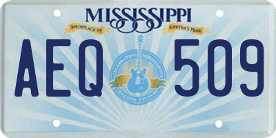 MS license plate AEQ509