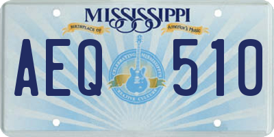 MS license plate AEQ510
