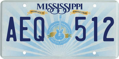 MS license plate AEQ512