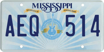 MS license plate AEQ514