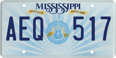MS license plate AEQ517