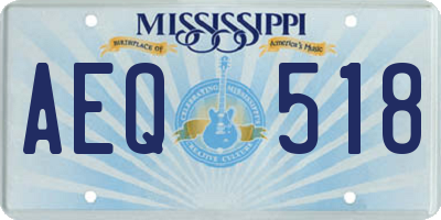 MS license plate AEQ518