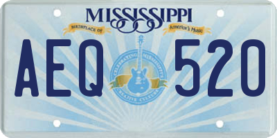 MS license plate AEQ520